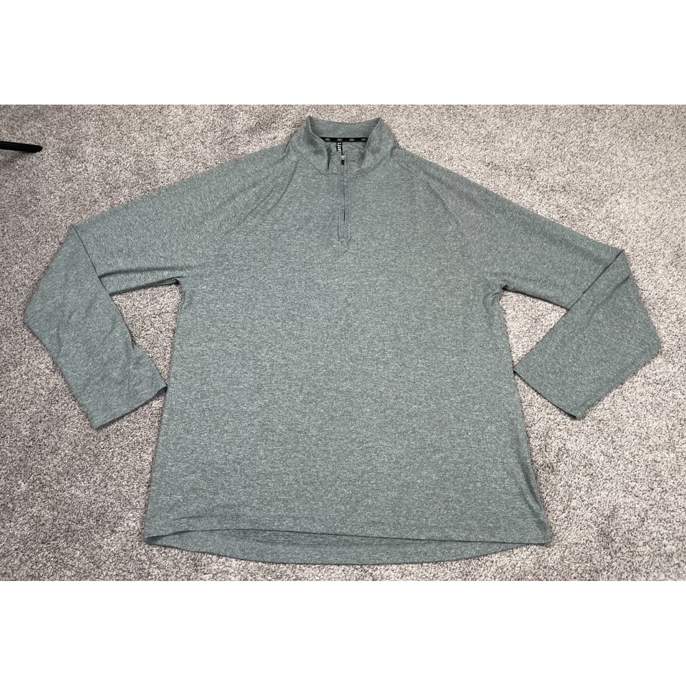 Legend Shirt Mens 2XL Outdoor 1/4 Zip Green Athletic Sport Stretch Layer Running